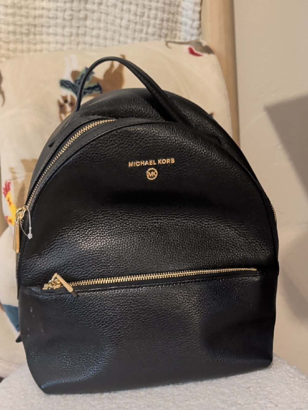 Michael Kors Black Leather Backpack Purse